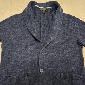 Banana Republic Dark Blue Heathered 100% Cotton Cardigan